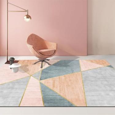 Imagem de Tapetes para sala de estar, tapete rosa para cabeceira de quarto, tapete leve de luxo para área grande, sofá, cadeira, carpete lateral, flanela 4.200 x 300 cm 78,7 x 118 pol.