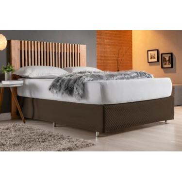 Imagem de Saia Box Casal Padrão Branco Matelado Ultrassônico Cinza  - BruceBaby 