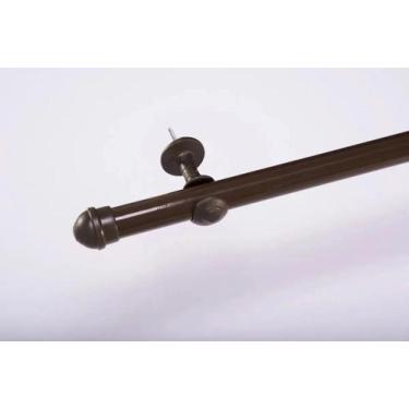 Imagem de Kit De Varão 2,50 M Simples Com Ponteiras De 28mm Grosso Tabaco - Nath