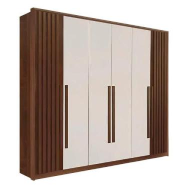 Imagem de Guarda Roupa 6 Portas 6 Gavetas Anápolis Ripado Valverde Canion Off Wh