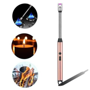 Imagem de Isqueiro Acendedor Elétrico USB Recarregável Cozinha Camping Fogão Coo