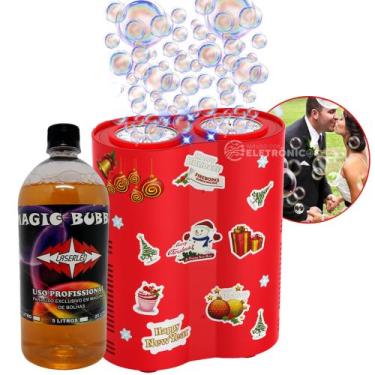 Imagem de Máquina Sopradora De Bolhas de Sabão Com 1 Litro De Mistura Liquida Pa