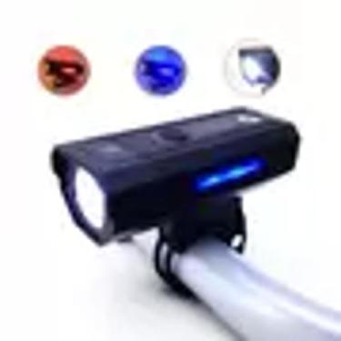 Imagem de Farol Lanterna Sinalizador Para Bike Bicicleta LED Branca Vermelha Azu