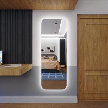 Imagem de Espelho organico de luxo pinterest 150x60 e14 incolor led branco frio 