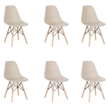Imagem de Kit 06 Cadeira Charles Eames Eiffel Vermelho - Reimex, Nude