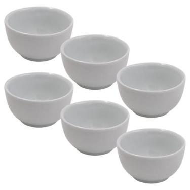 Imagem de Kit 6 Tigela Cumbuca Porcelana Branca 500Ml Sopas Caldos - Dupétriz
