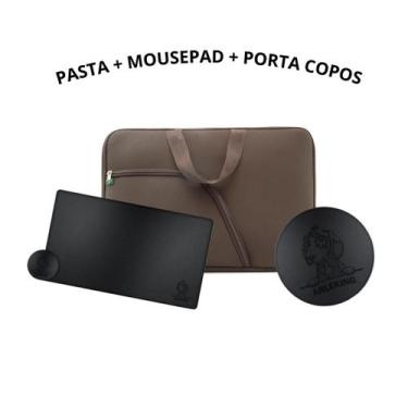Imagem de Kit Case Capa Maleta Pasta Para Notebook Escritório + MousePad Preto D