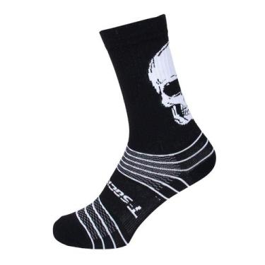 Imagem de Meia de Ciclismo Mtb Speed Corrida - CAVEIRA - T-Socks, 33 ao 37, Pret