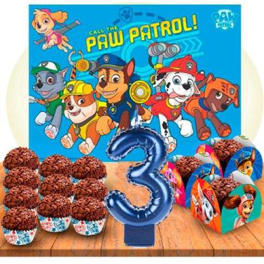 Imagem de Kit festa Patrulha canina 152pçs Painel + Forminhas + vela 3 - Arte da