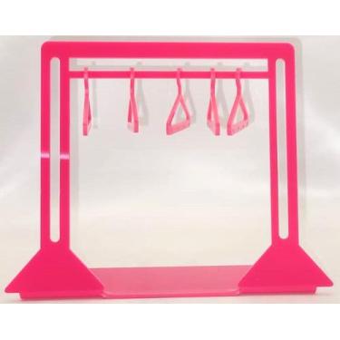Imagem de Suporte em Acrílico p/ Brinco com Cabide - Rosa - Lm Balcoes