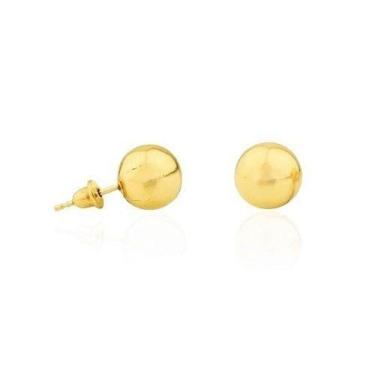 Imagem de Brinco De Ouro 18k Bola 9mm Adulto - DG Presentes