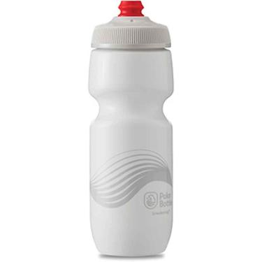 Imagem de Polar Bottle Garrafa de água leve para bicicleta Breakaway Wave – livre de BPA, garrafa de compressão para ciclismo e esportes (marfim e prata, 680 g)