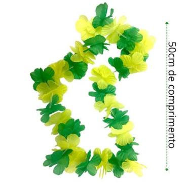 Imagem de 6 Colar Havaiano Tecido Flor Festa Balada Casamento Brasil - Art Sport