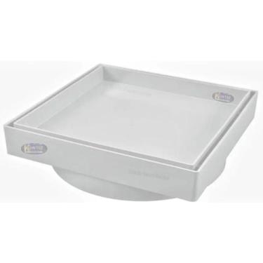 Imagem de Ralo Invisível 10x10cm Banheiro Cola Porcelanato Sifonado - Kortiz