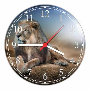 Imagem de Relógio De Parede Animais Leão Decorações Salas Interior Quartz - Vita