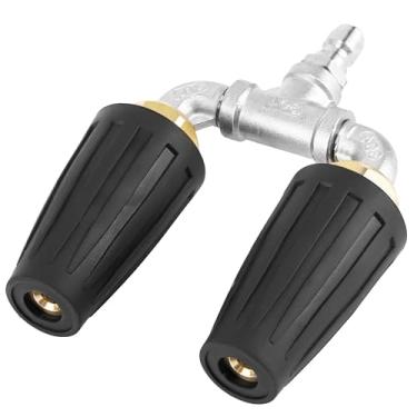 Imagem de Raincovo Lavadora de pressão com bico turbo duplo, bocal turbo duplo com orifício de 2,0 mm, bocal giratório de 360°, 4-6 GPM, 4000 PSI, conector rápido de 1/4 polegada
