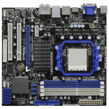Imagem de Asrock 880GMH/USB3 Placa base (16 GB, AMD, Socket AM3, 0, 1, Realtek RTL8111D(L), 10/100/1000 Mbps)