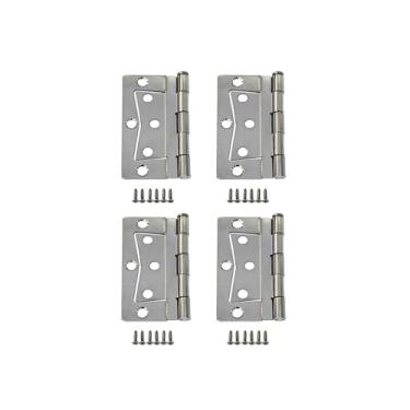 Imagem de QCAA Dobradiça de borboleta pesada sem encaixe para casa móvel/trailer, 8,9 cm, pino solto removível, níquel acetinado, pacote com 4, feito em Taiwan