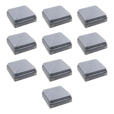Imagem de Semetall Tampas de poste 7,6 x 7,6 cm, 10 peças de tampa de poste de cerca de aço galvanizado, tampas de metal