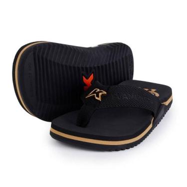 Imagem de Chinelo Kenner NK6 Pro Gold Flamengo Kids - Preto e Dourado, 29/30
