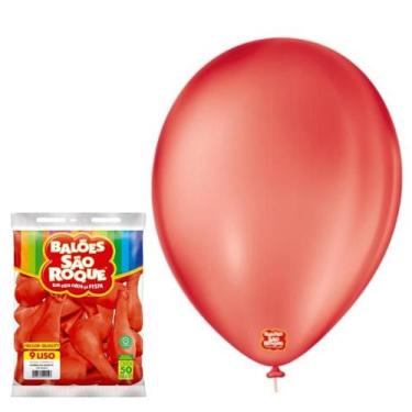 Imagem de Balão Liso Bexiga Aniversário Festa Cores nº9 c/50un - São Roque