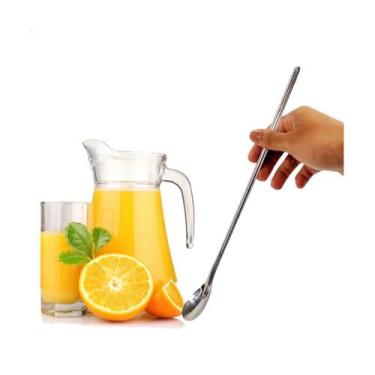 Imagem de Colher de suco coquetel bebidas bailarina inox longa - Rio Tijucas