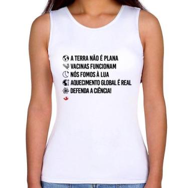 Imagem de Regata Feminina Defenda a ciência! - Foca na Moda, Branco, G
