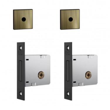 Imagem de Fechadura Porta Stam (Par) 1004 Roseta Quadrada 1 Tetra Externa Antiqu