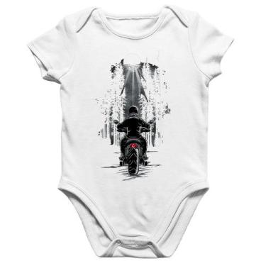 Imagem de Body Bebê Algodão Motociclista na floresta - Foca na Moda, Branco, GG