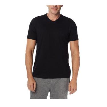 Imagem de Camiseta Básica Masculino Malha Fria Branca Manga Curta Gola Redonda -