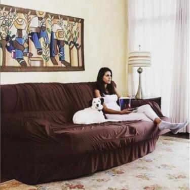 Imagem de Capa Para Sofá Retrátil E Reclinável 2 Lugares - BELCAPAS, Tabaco