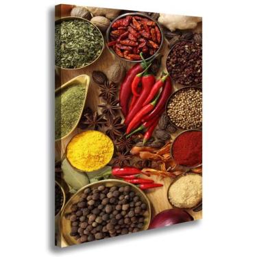 Imagem de Quadro Tela Canvas Decorativo Cozinha Temperos 60x85 Hall Recepção Sal