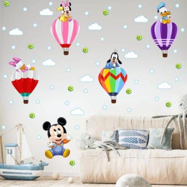 Imagem de Adesivo de Parede Turma do Mickey Balões Minnie bolinhas - adesivos ki