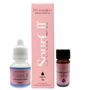 Imagem de Kit Henna Sobrancelha Profissional Completo Fada Pó Mágico sourcill re