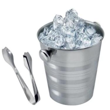 Imagem de Balde De Gelo Inox 1,1l Com Pegador Inox Para  drinks bar - A.R Varied