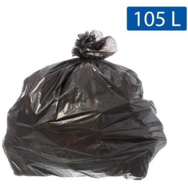 Imagem de Saco para Lixo Reforçado 105L Preto 75X105CM 5 Micras - Pacote com 100