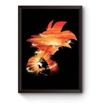 Imagem de Quadro Arte Minimalista Goku Dbz Poster Moldurado - Fanarte