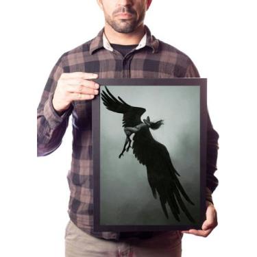 Imagem de Quadro Anjo De Asas Negra  Arte Obscura Decoração - Fanarte