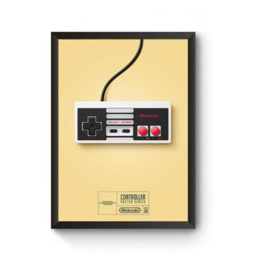 Imagem de Poster Moldurado Game Retrô Controle Nintendinho Quadro - Fanarte