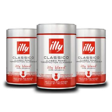Imagem de Café Illy Clássico Torrado e Moído Kit 3 Latas 250g - Illy Café