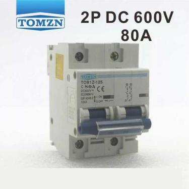 Imagem de Disjuntor DC/CC 80A/600V Bipolar P/ Painéis Solar / Baterias - TOMZN