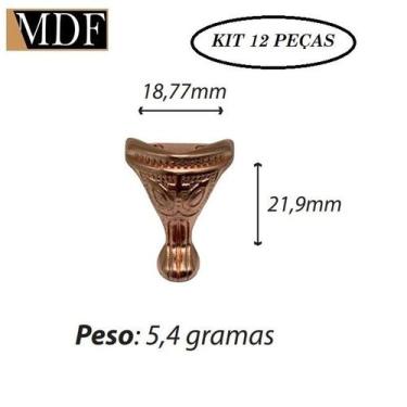 Imagem de Kit 12 Pezinho Medio para Caixa e Bandeja Cobre - ATACADÃO DO ARTESANA