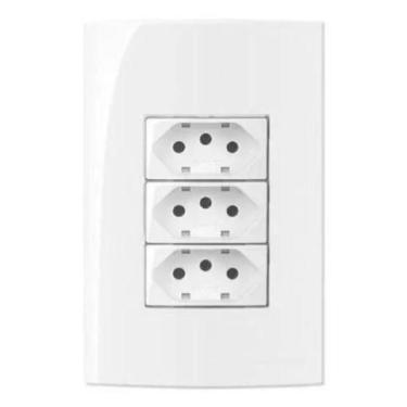 Imagem de Conjunto 3 Tomadas 2 Polos + Terra 10A 250V Embutir Sleek Margirius Br