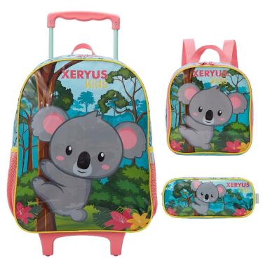 Imagem de Kit Mochila Rodinha Lancheira Estojo Xeryus Coala Colorido