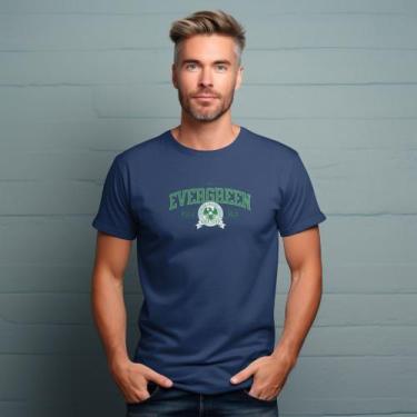 Imagem de Camisa Camiseta Masculina Evergreen Polo Blu Malha Algodão do P ao G1,