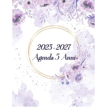 Imagem de Agenda 5 Anni 2023-2027: 60 mesi Planner annuale Calendario mensile, agenda agenda floreale Organizzatore e appuntamento e festività federali