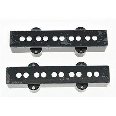 Imagem de KAISH Conjunto de 2 capas de captador de baixo preto para pescoço/ponte para 5 cordas Jazz J Bass