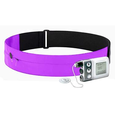 Imagem de Cinto de bomba de insulina Athlé - 2 bolsos elásticos para bomba de insulina, Epipen, telefone, carteira, cartões e mais - alça de cintura confortável e ajustável - Tamanho PP 50,8 cm - 56 cm -