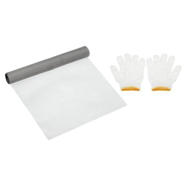 Imagem de PATIKIL Malha de arame de 101 cm C x 40 cm L, tela de filtro de ventilação de ar de aço inoxidável 250 malha 304 com luvas para janela tampa de ventilação de segurança filtragem cerca de animais