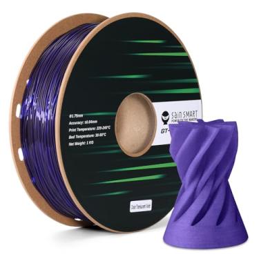 Imagem de SainSmart Filamento TPU 1,75 mm, filamento de impressora 3D flexível violeta transparente GT-3 para impressão de alta velocidade 500 mm/s, carretel de 1 kg (1 kg), precisão dimensional +/- 0,04 mm
